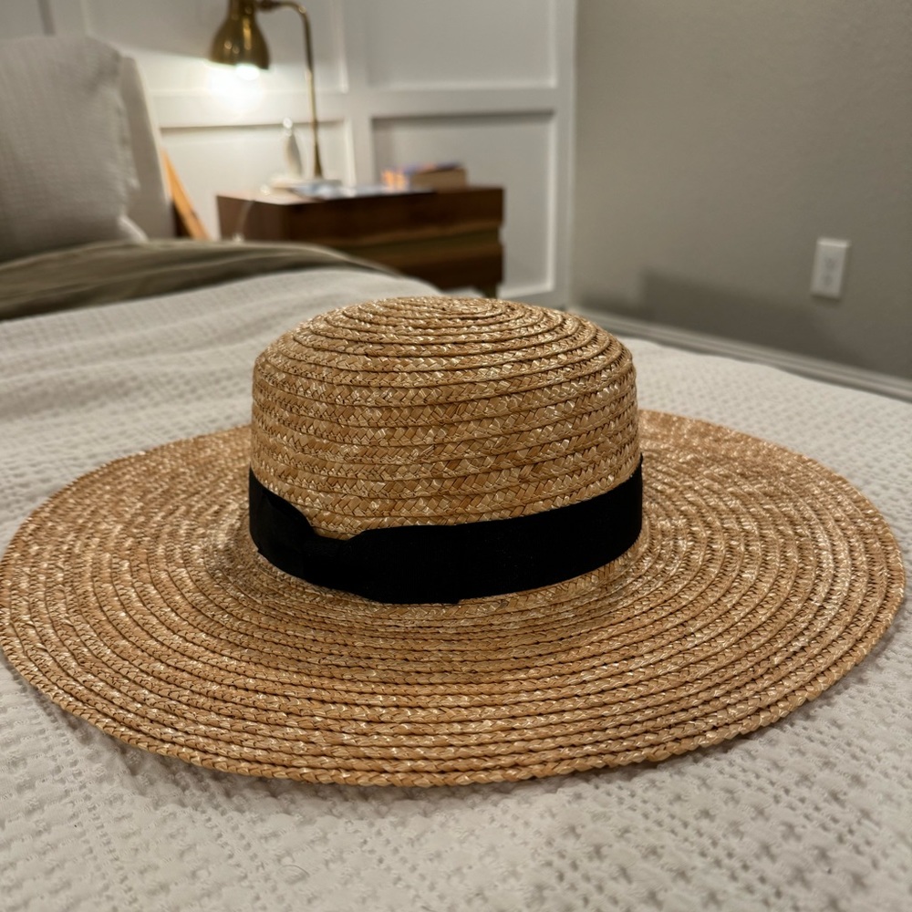 Lack of color Spencer wide brimmed boater hat, small